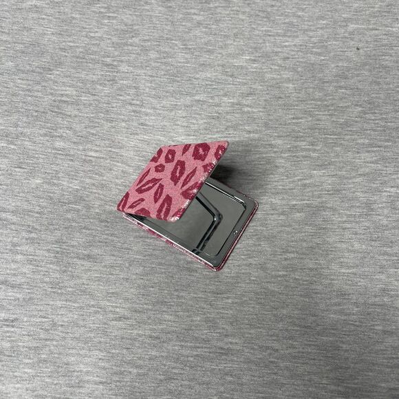 Pink Glitter Lips Rectangular Foldable Compact Pocket - Picture 8 of 10